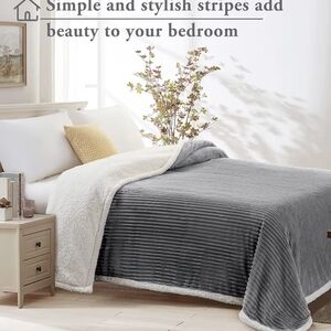 Gray Sherpa Fleece Blanket